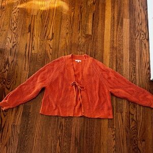 Madewell Eastdale Tie-Front Cardigan Sweater - Pale Sunset